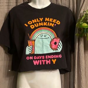 Black Crop Top with Colorful Print